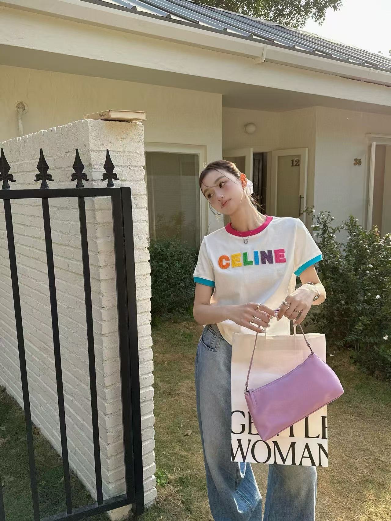 CEL1NE カラフルレタリングTシャツ【50％割引+送料無料】