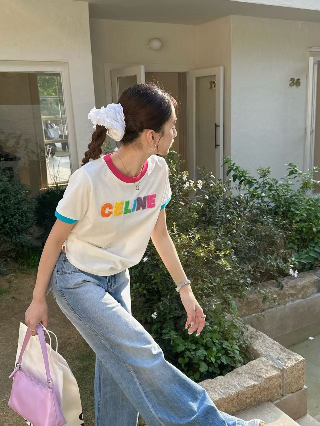 CEL1NE カラフルレタリングTシャツ【50％割引+送料無料】