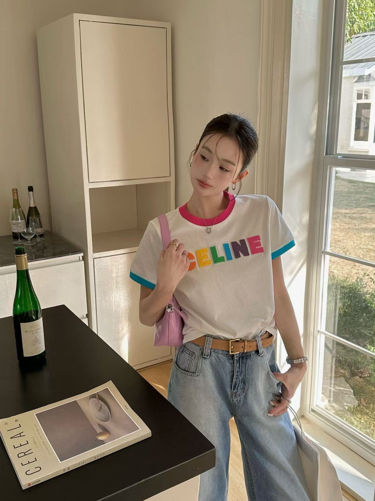 CEL1NE カラフルレタリングTシャツ【50％割引+送料無料】