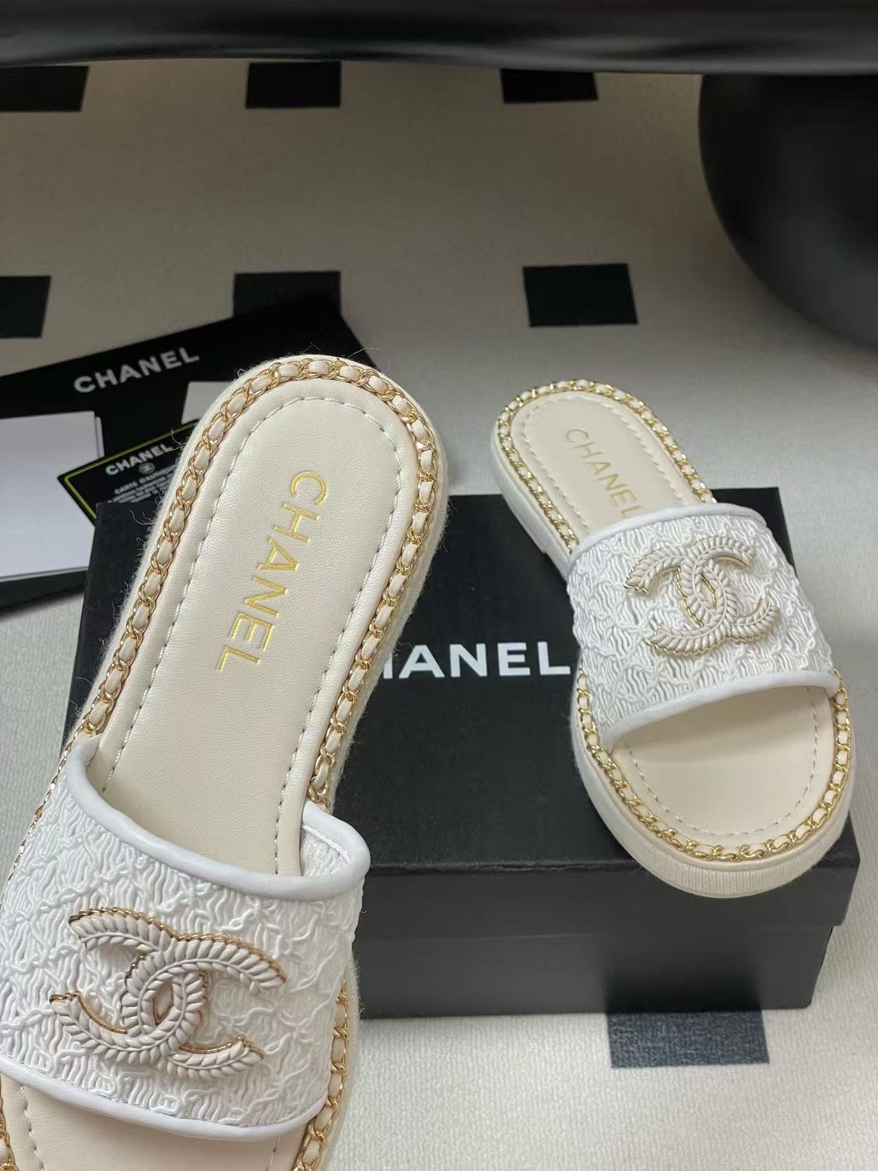 CHANE1 高品質ダブルCチェーンスリッパ【50％割引+送料無料】