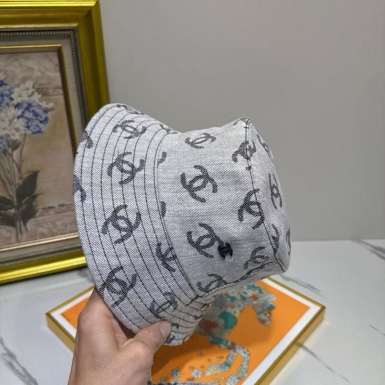 CHANE1 デニムダブルCバケットハット【 50%割引+送料無料】