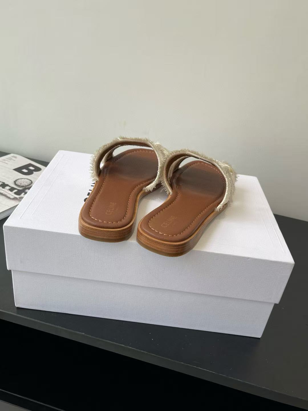 CEL1NEの高品質凱旋門デニムスリッパ【50％割引+送料無料】