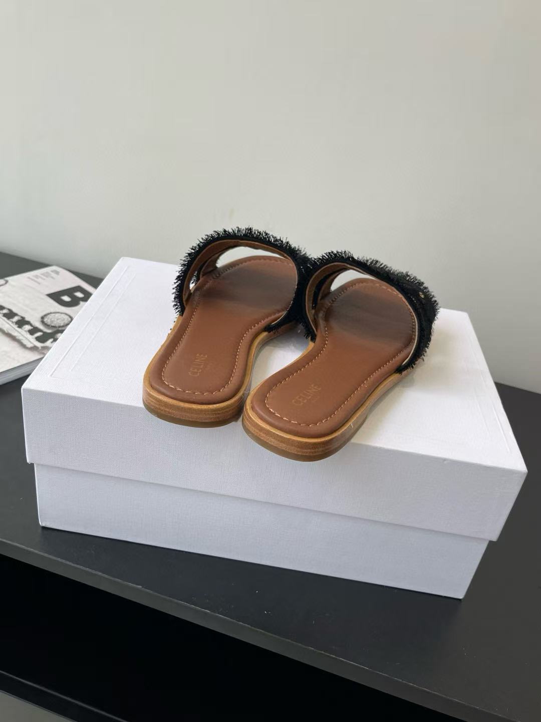 CEL1NEの高品質凱旋門デニムスリッパ【50％割引+送料無料】