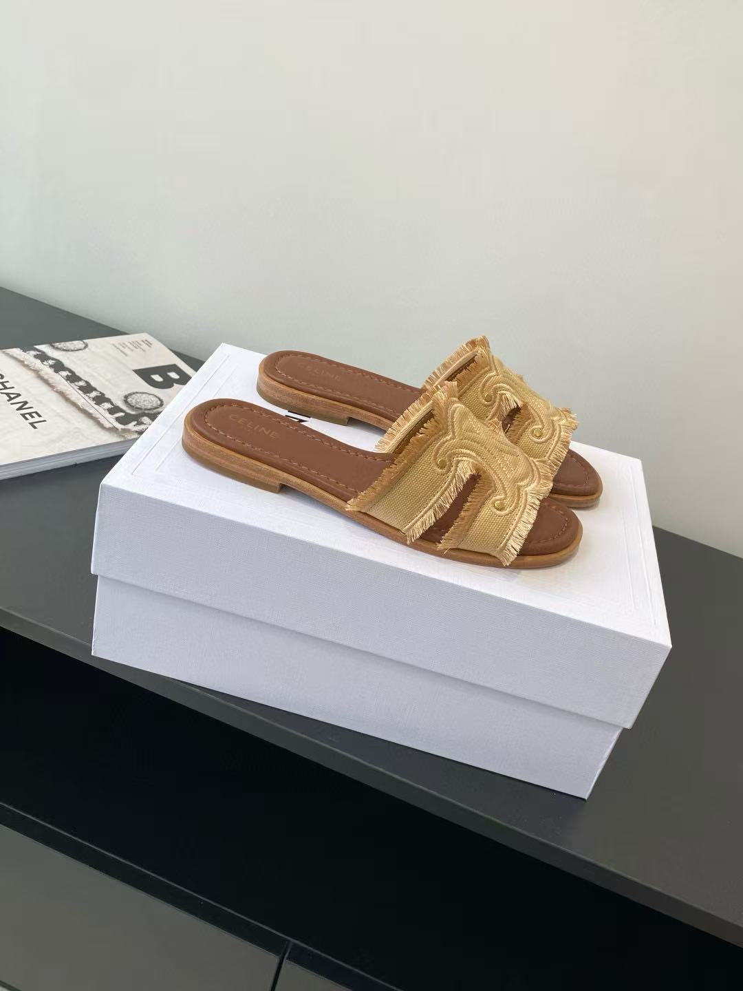 CEL1NEの高品質凱旋門デニムスリッパ【50％割引+送料無料】