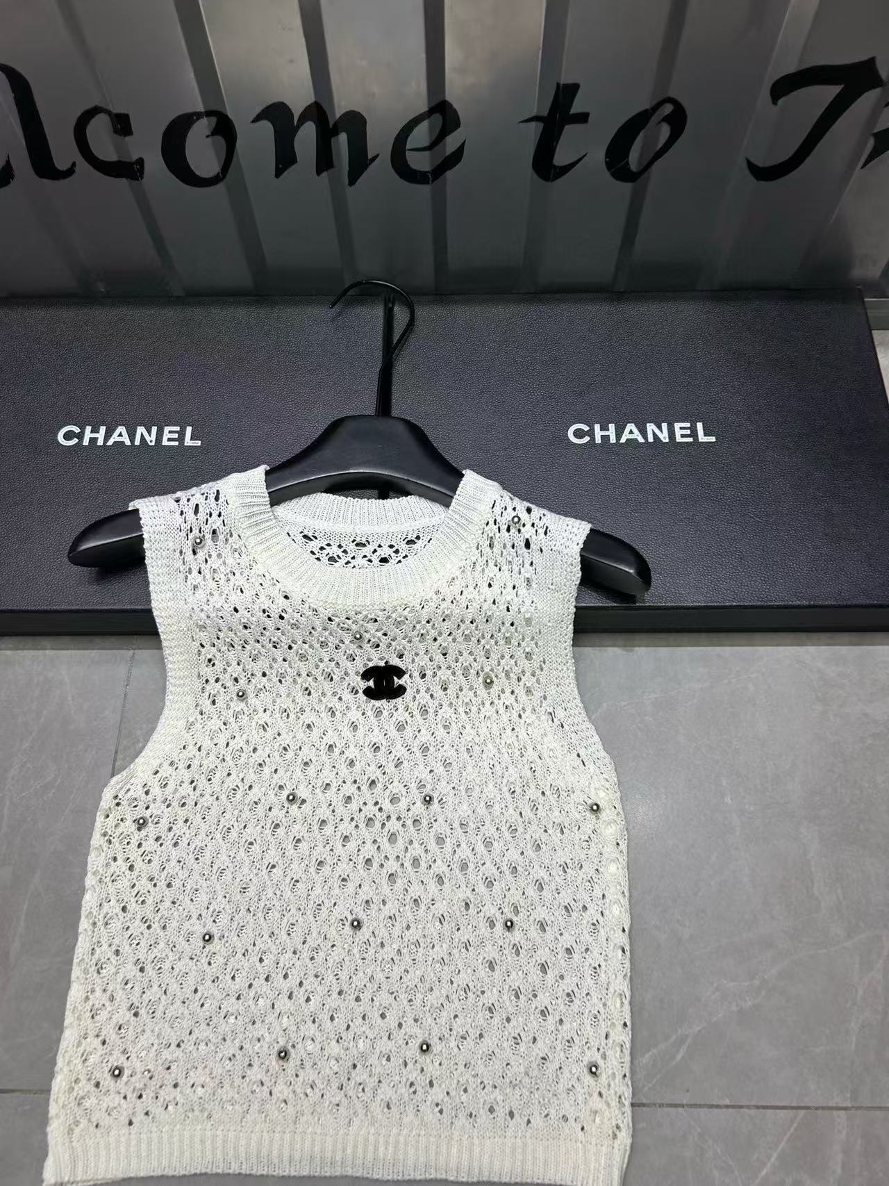 CHANE1 ビーズ中空ウールベスト【 50％割引+送料無料】