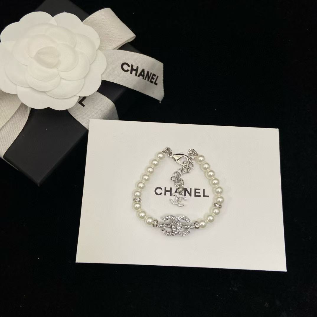 CHANE1 パール＆ダイヤモンド ダブルCブレスレット【 50％割引+送料無料】