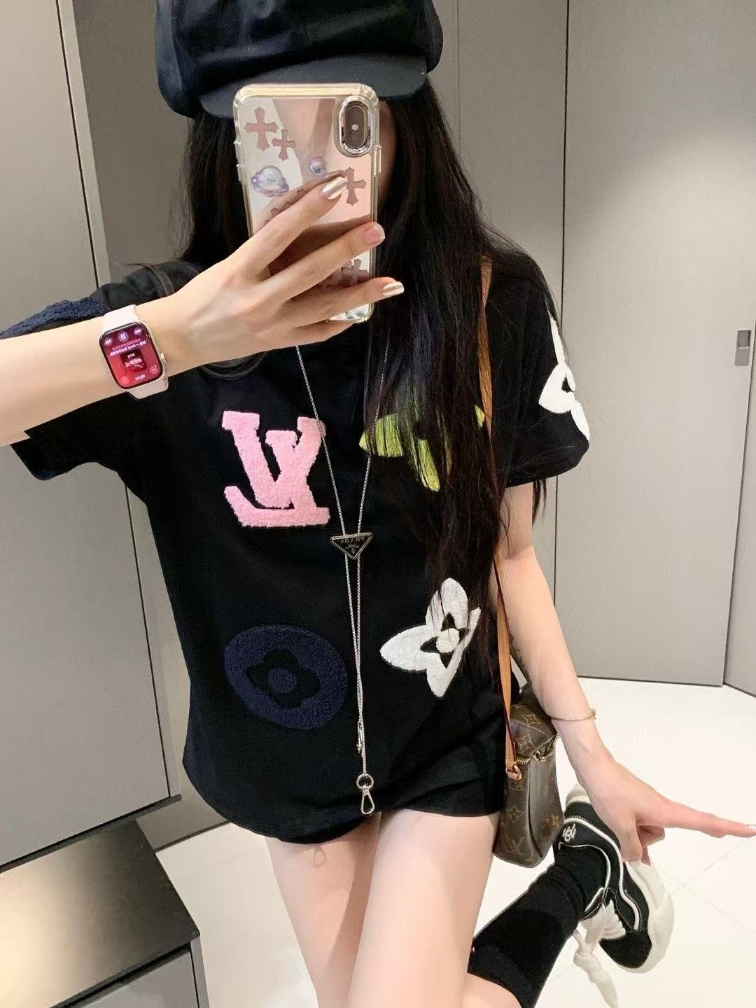 LVタオル刺繍Tシャツ【 50％割引+送料無料】