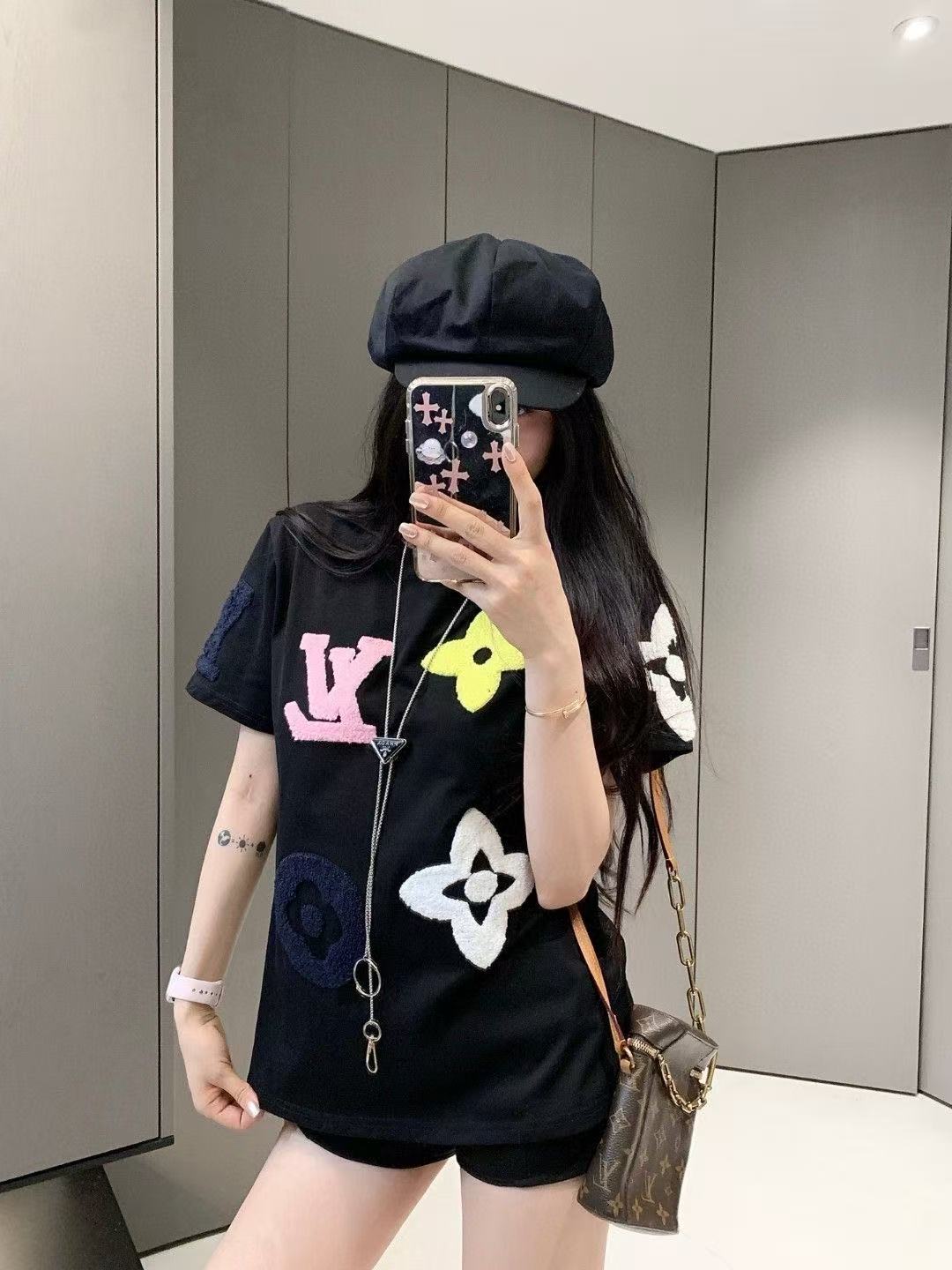 LVタオル刺繍Tシャツ【 50％割引+送料無料】