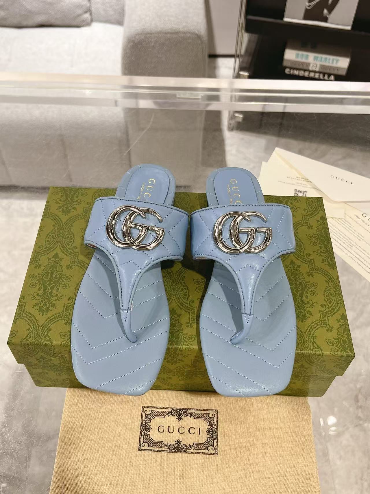 GUCC1 高品質ダブルGフリップフロップ【50%割引+送料無料】
