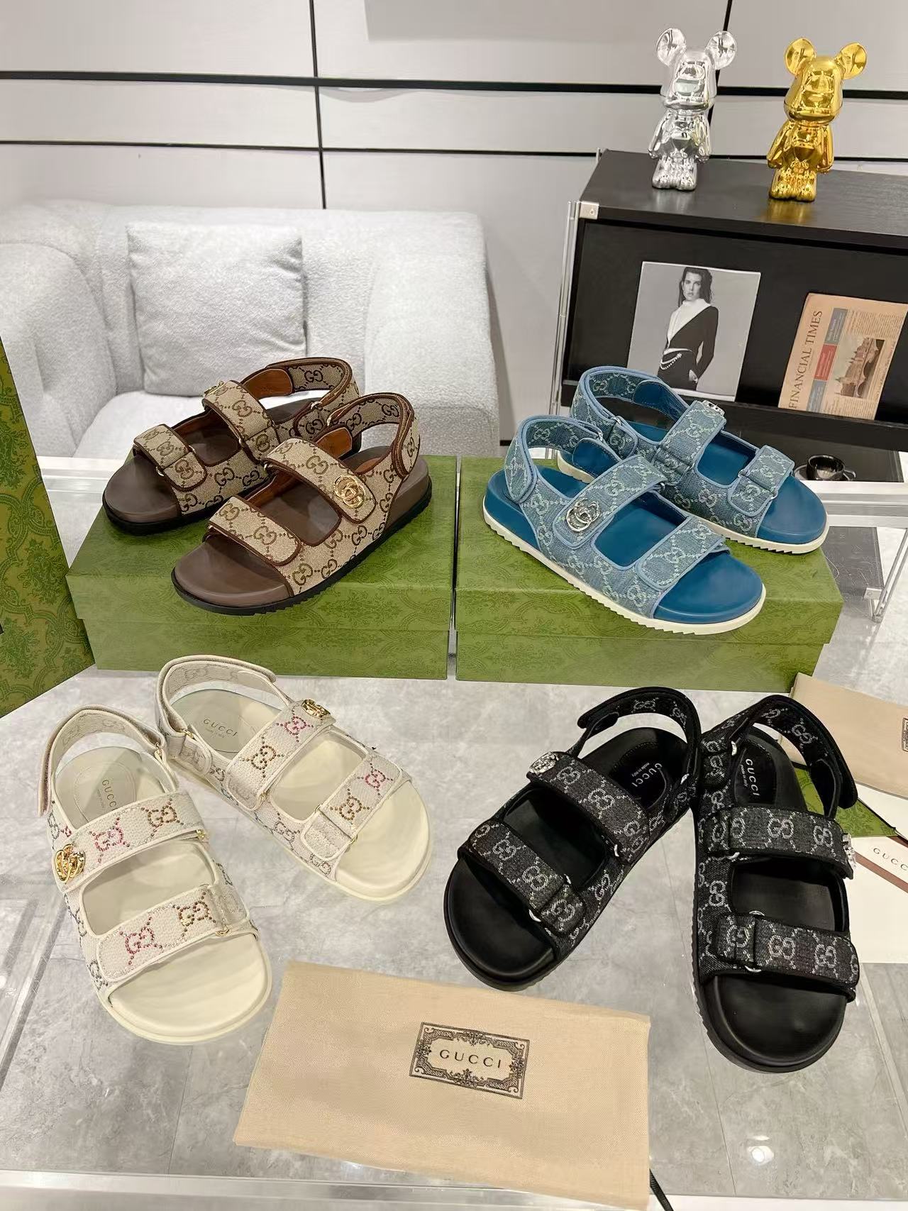 GUCC1 高品質ベルクロサンダル【50%割引+送料無料】