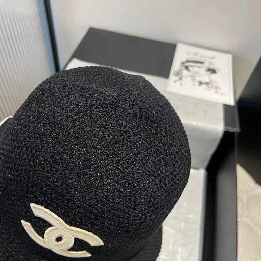 CHANE1 ブラック＆ホワイト ダブルC バケットハット【50％割引+送料無料】