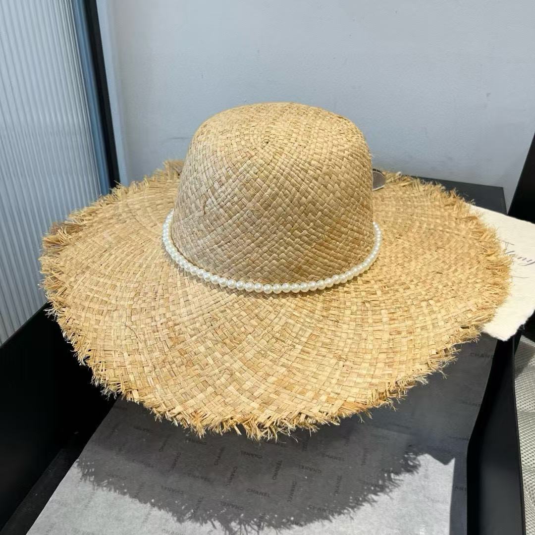 CHANE1 パールストローハット【50％割引+送料無料】