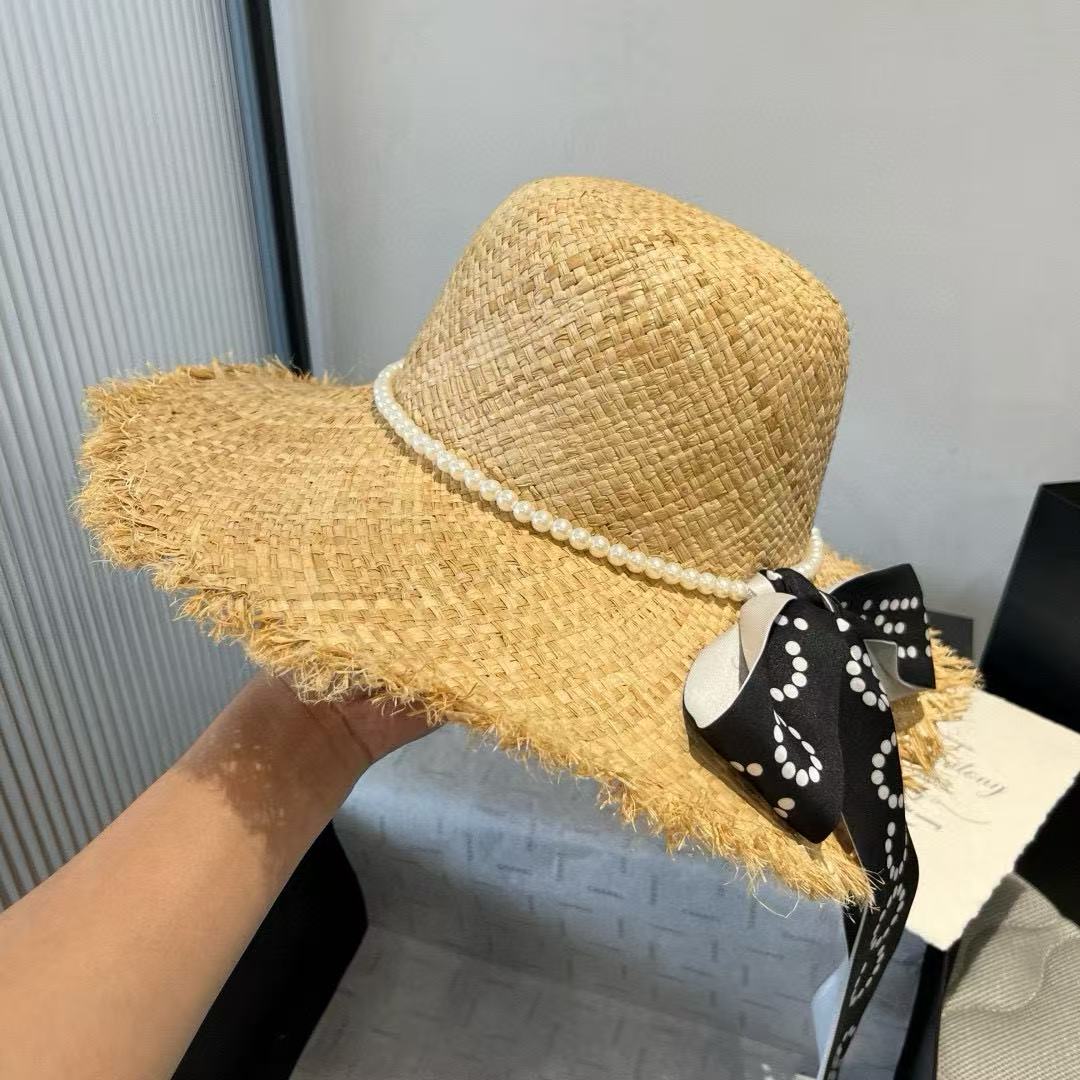 CHANE1 パールストローハット【50％割引+送料無料】