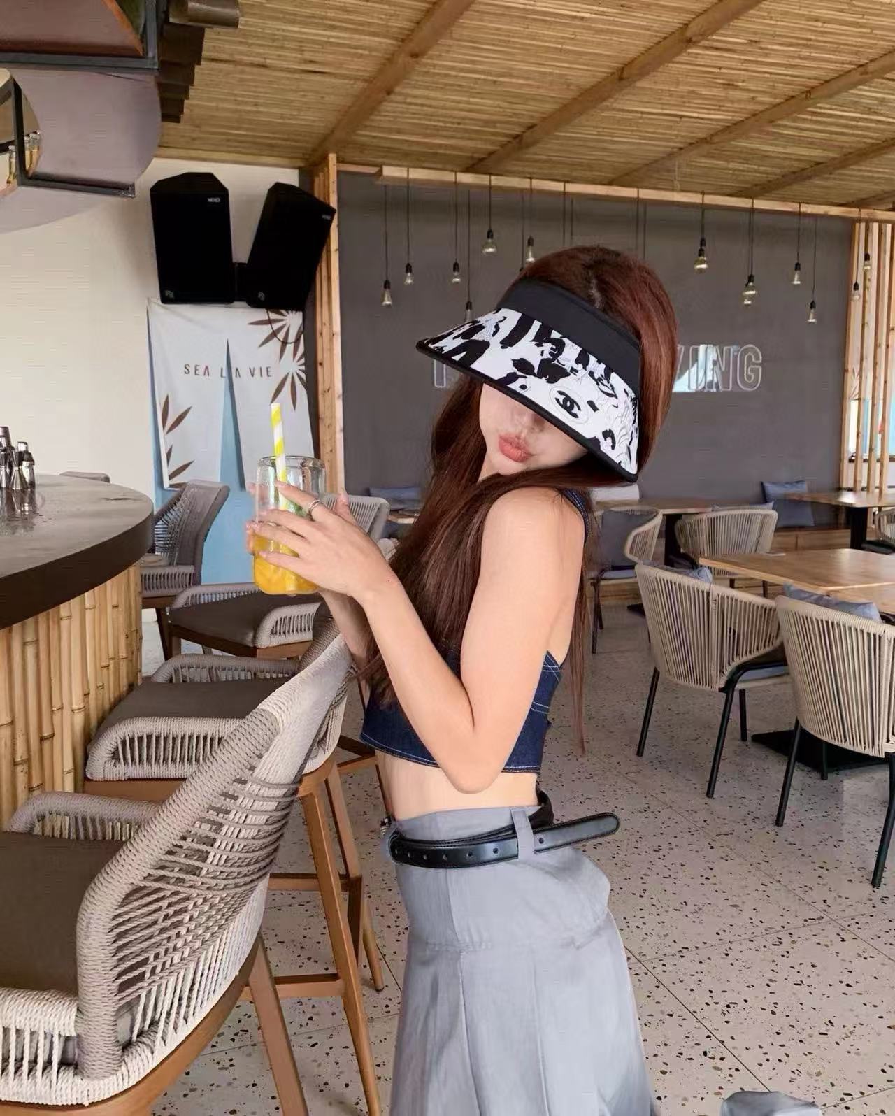 CHANE1 中空トッププリントサンハット【50％割引+送料無料】