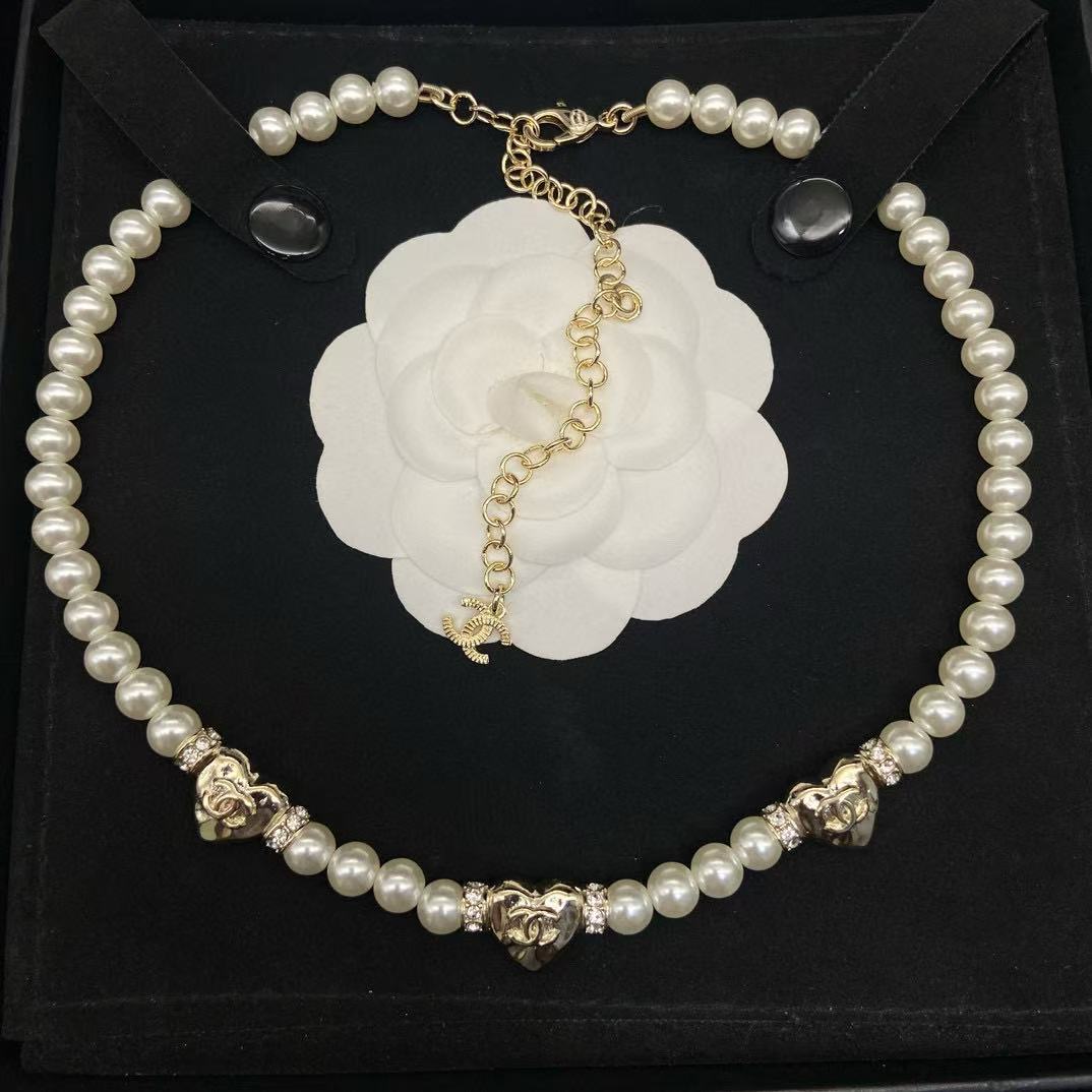 CHANE1 ハートパールネックレス【50%割引+送料無料】