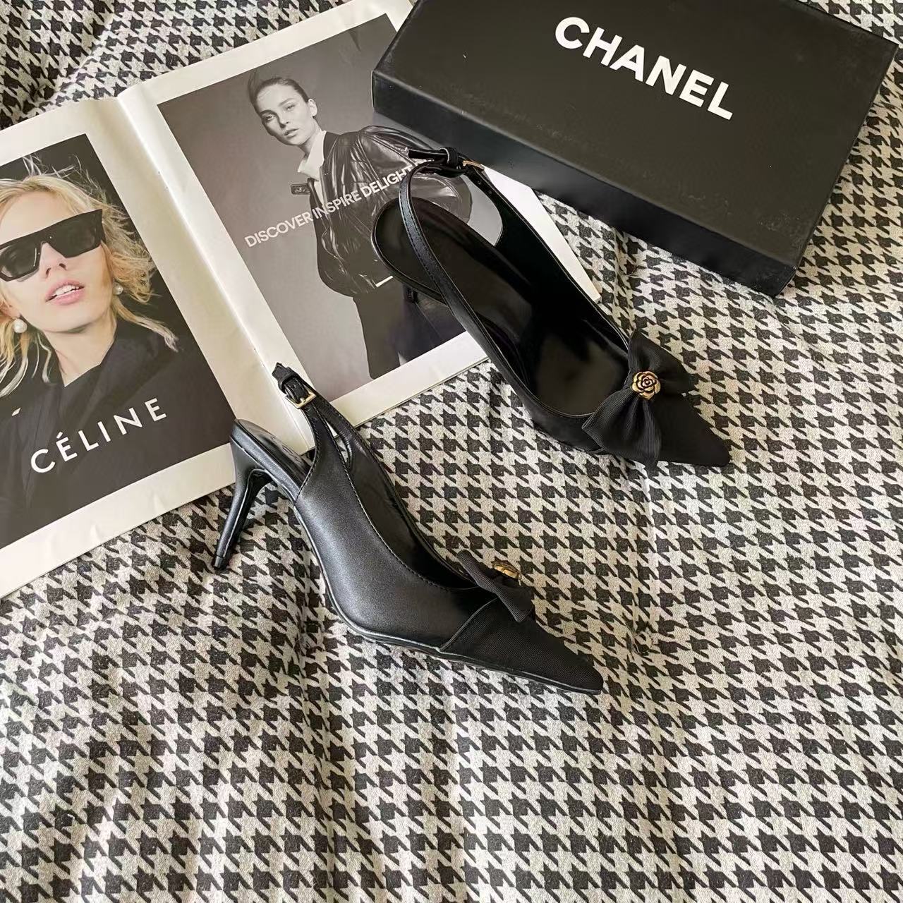 CHANE1 カメリアボウハイヒール【50%割引+送料無料】