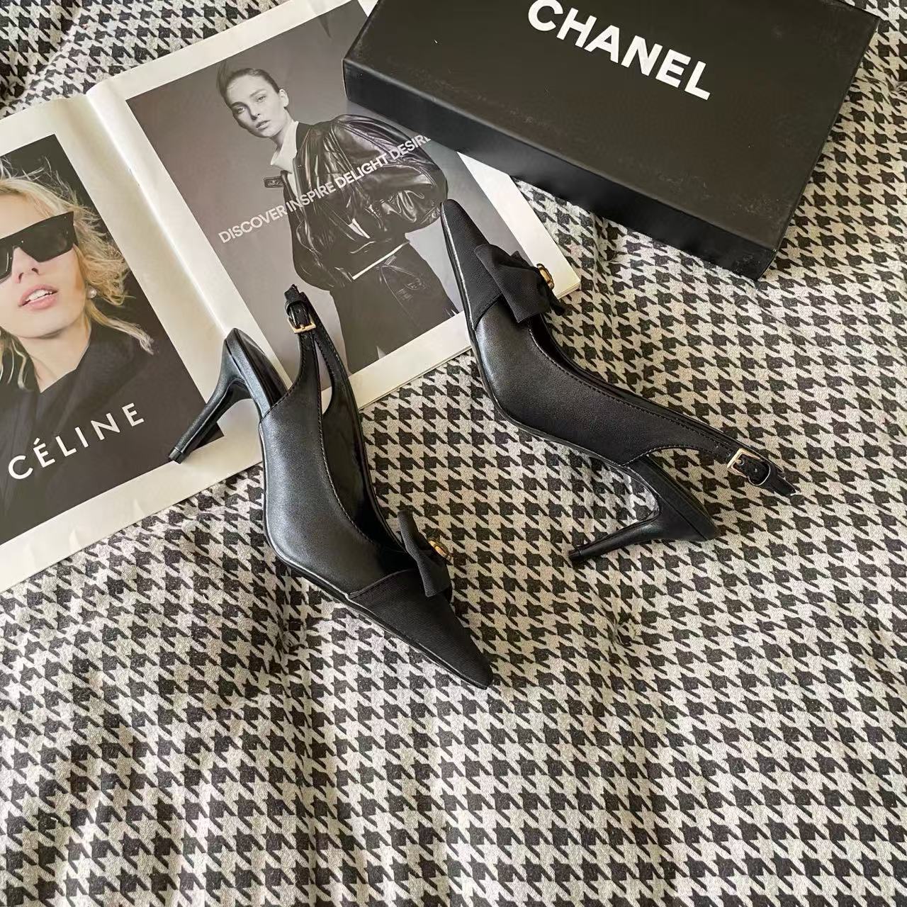 CHANE1 カメリアボウハイヒール【50%割引+送料無料】