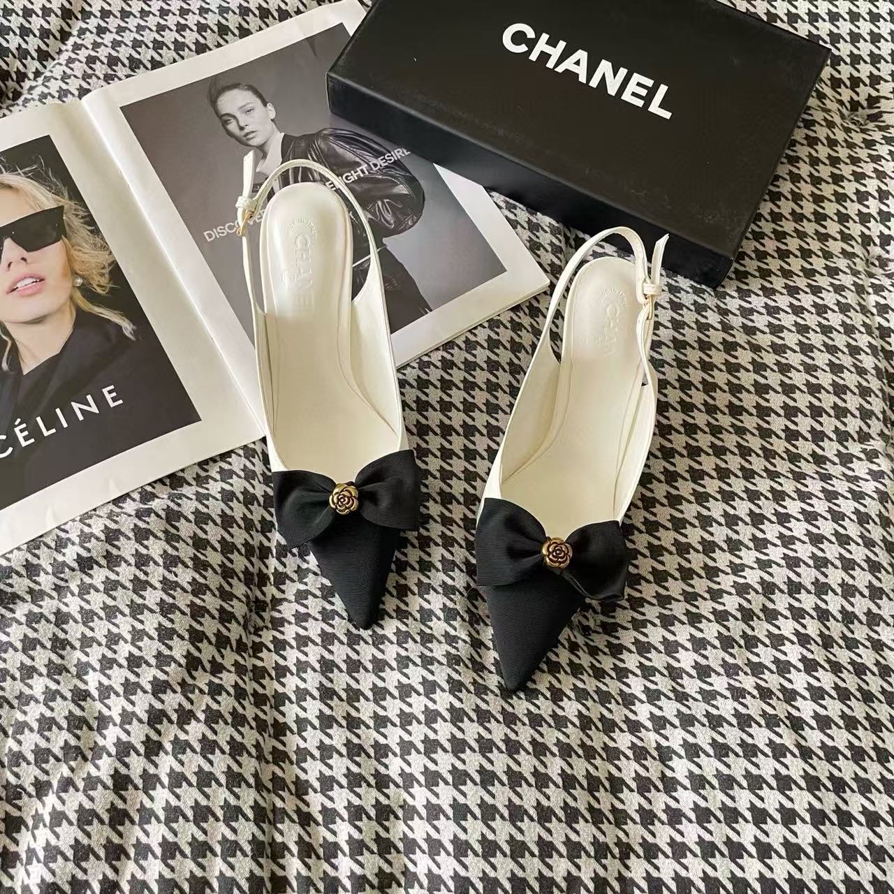 CHANE1 カメリアボウハイヒール【50%割引+送料無料】