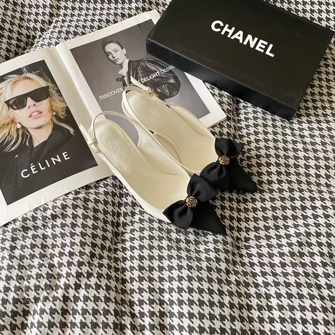 CHANE1 カメリアボウハイヒール【50%割引+送料無料】