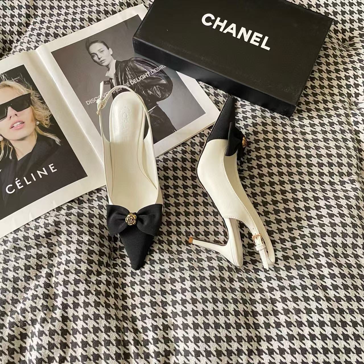 CHANE1 カメリアボウハイヒール【50%割引+送料無料】