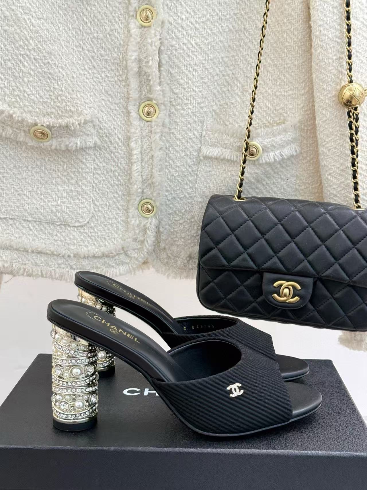 CHANE1 メタルヒール パールハイヒール【50％割引+送料無料】