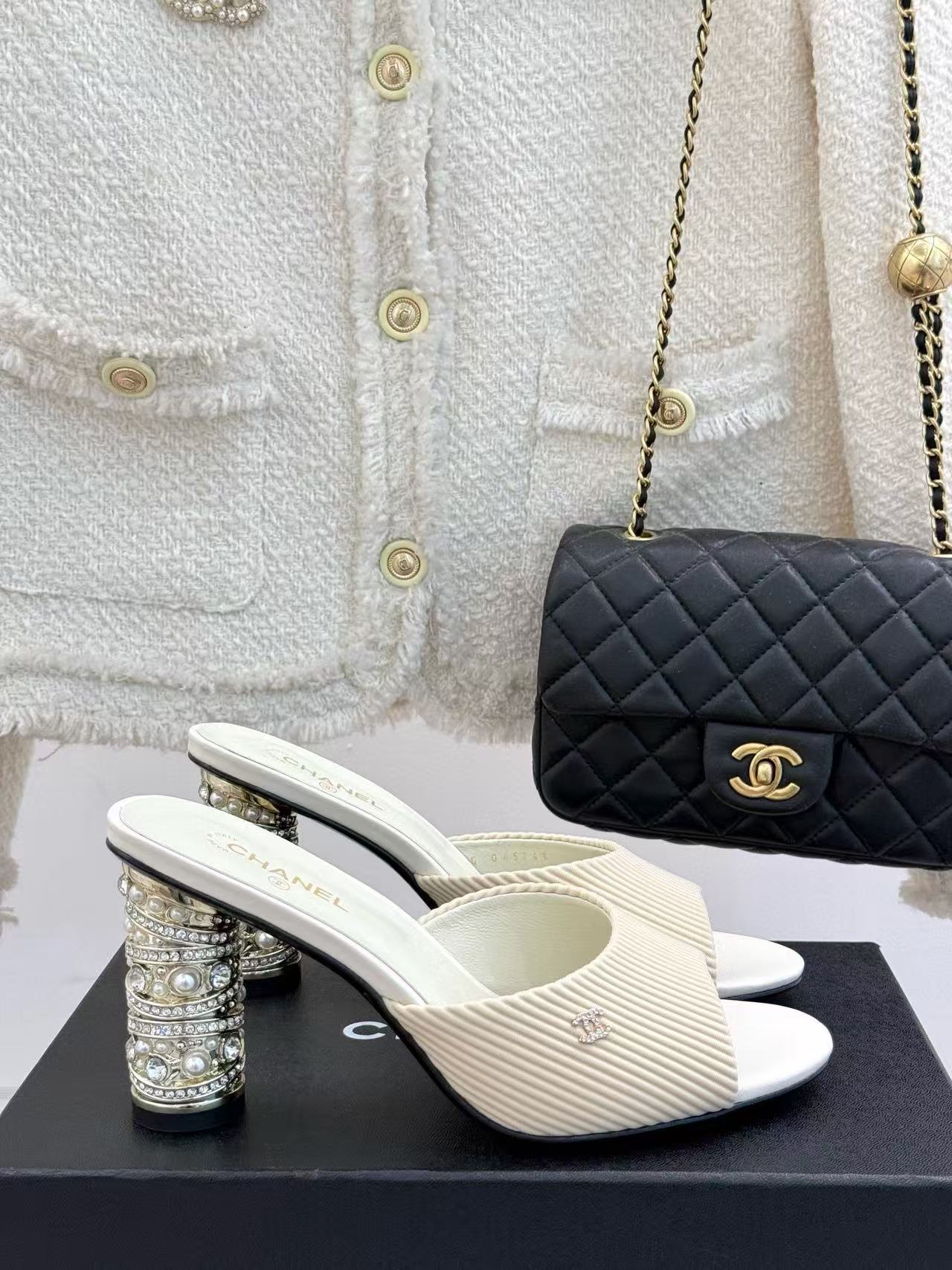 CHANE1 メタルヒール パールハイヒール【50%割引+送料無料】