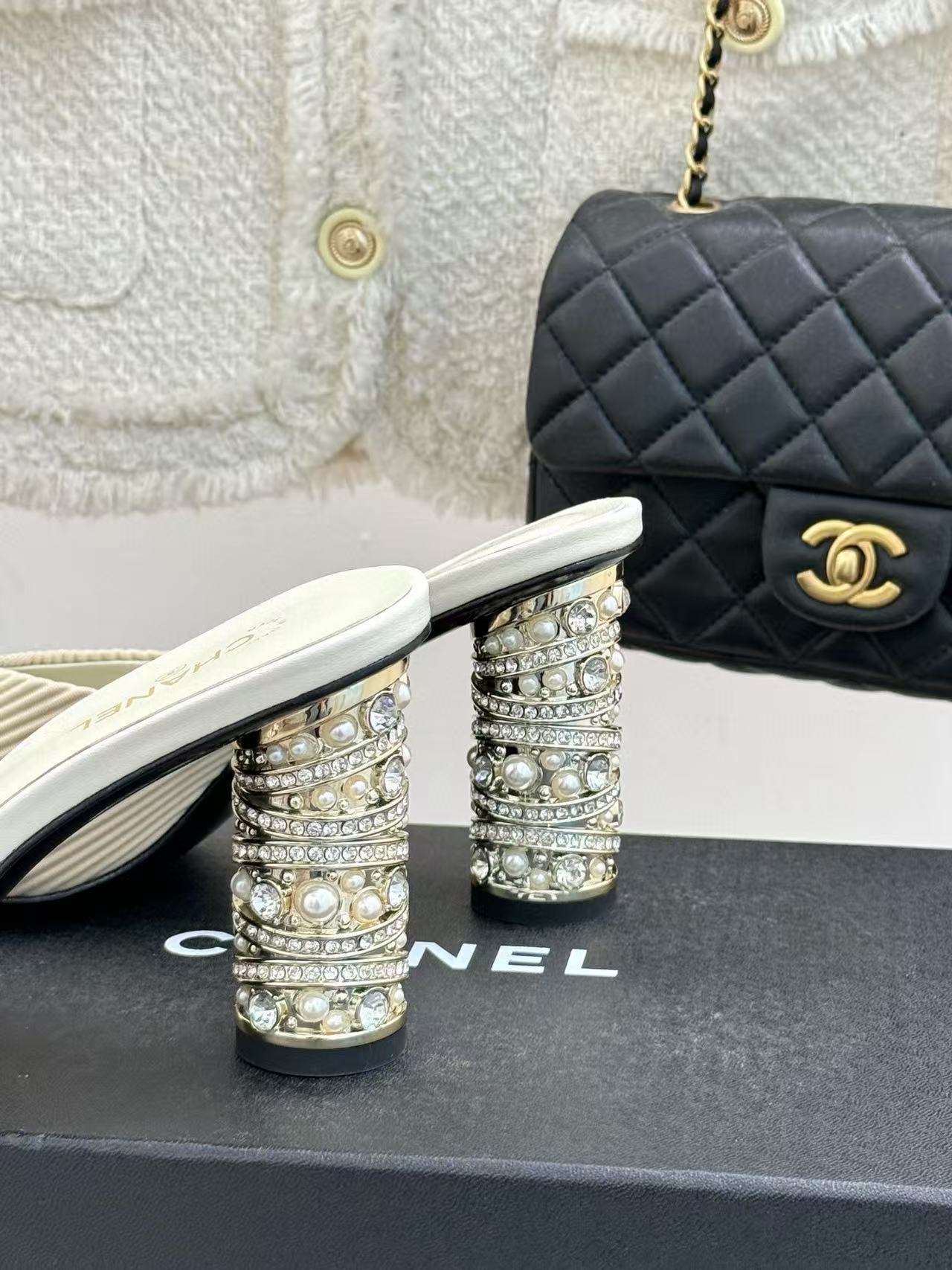 CHANE1 メタルヒール パールハイヒール【50%割引+送料無料】