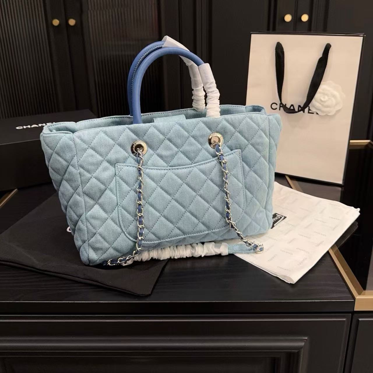 CHANE1 チェーンデニムショッピングバッグ【50％割引+送料無料】