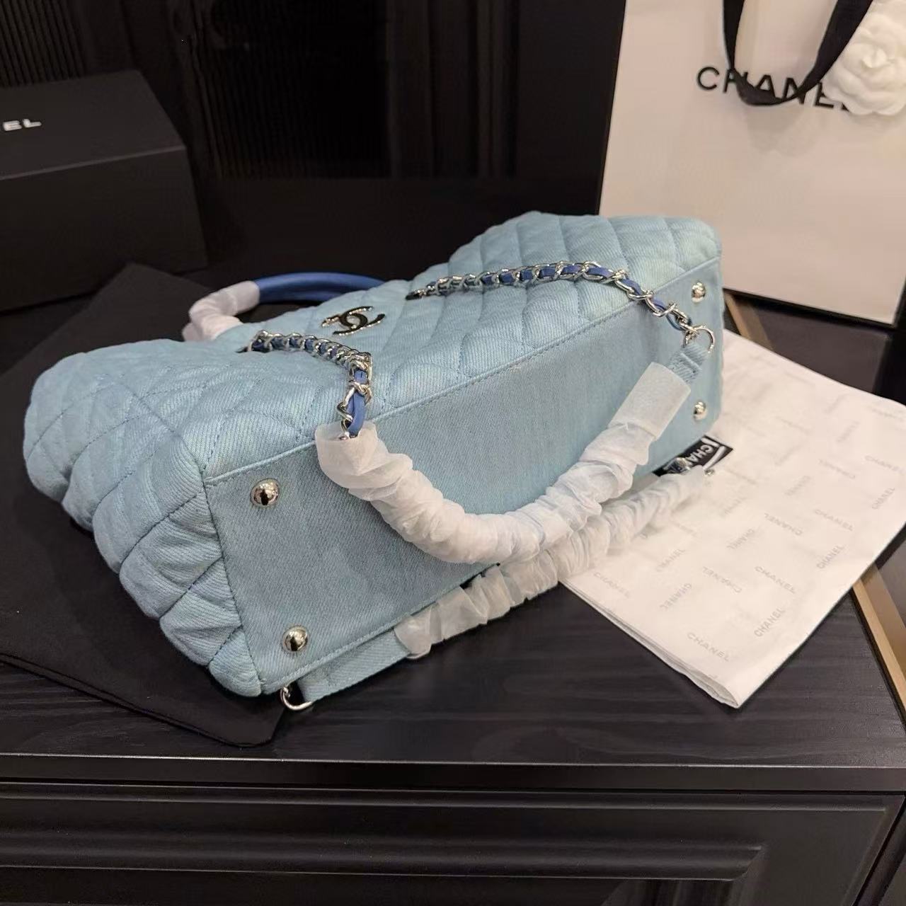 CHANE1 チェーンデニムショッピングバッグ【50％割引+送料無料】