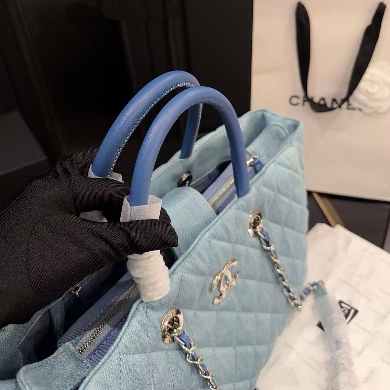 CHANE1 チェーンデニムショッピングバッグ【50％割引+送料無料】
