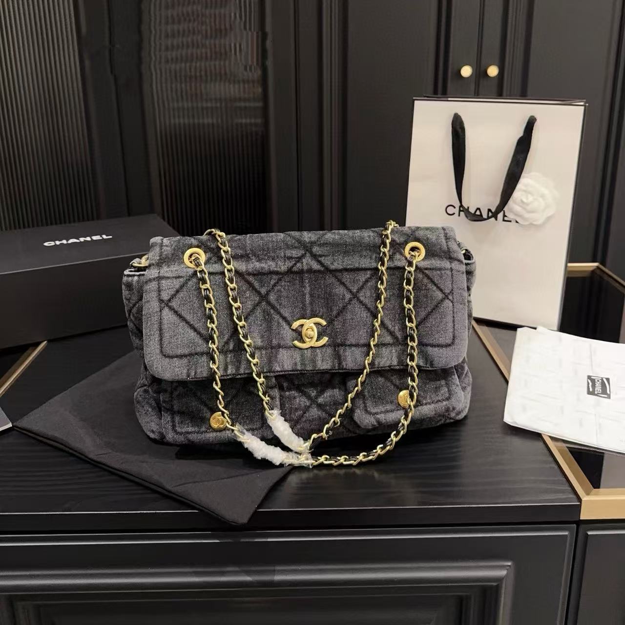 CHANE1 デニム アンダーアームバッグ【50％割引+送料無料】