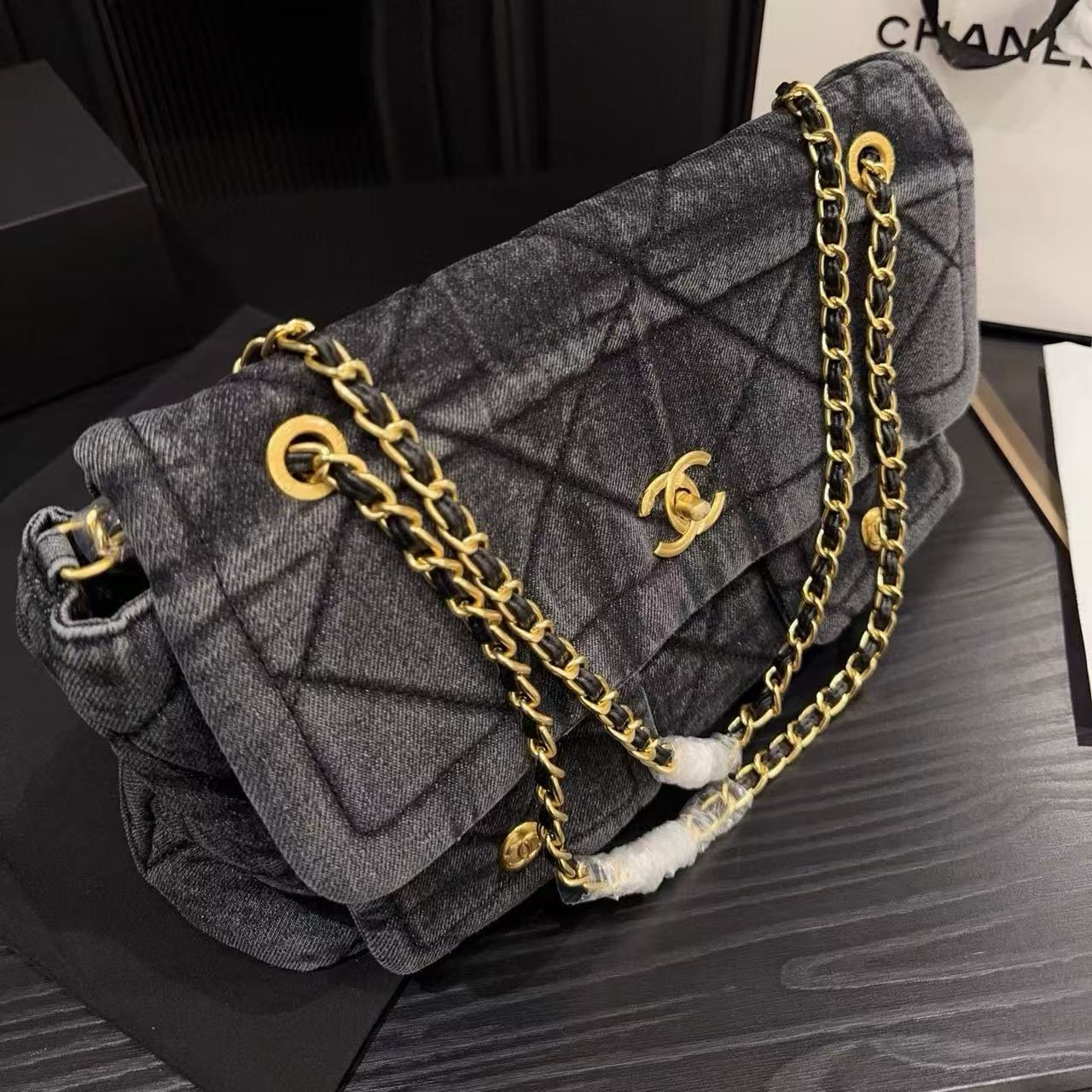 CHANE1 デニム アンダーアームバッグ【50％割引+送料無料】