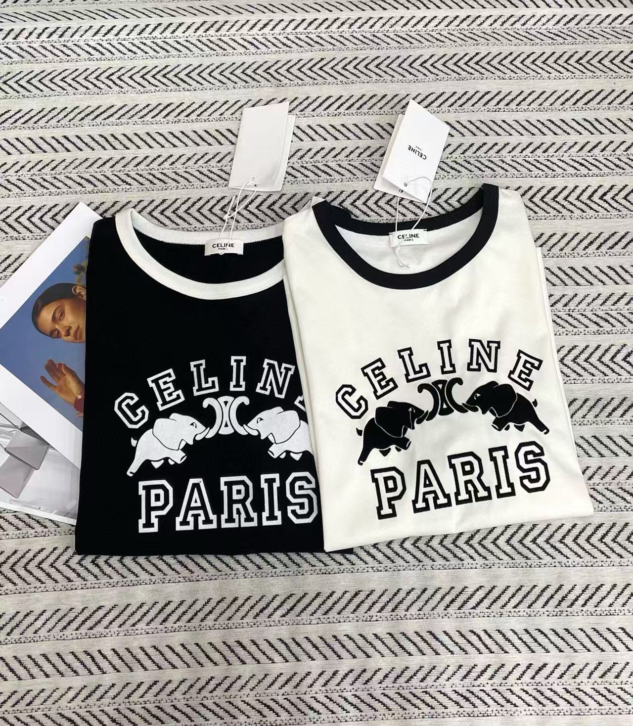 CEL1NE エレファントレターTシャツ【50％割引+送料無料】