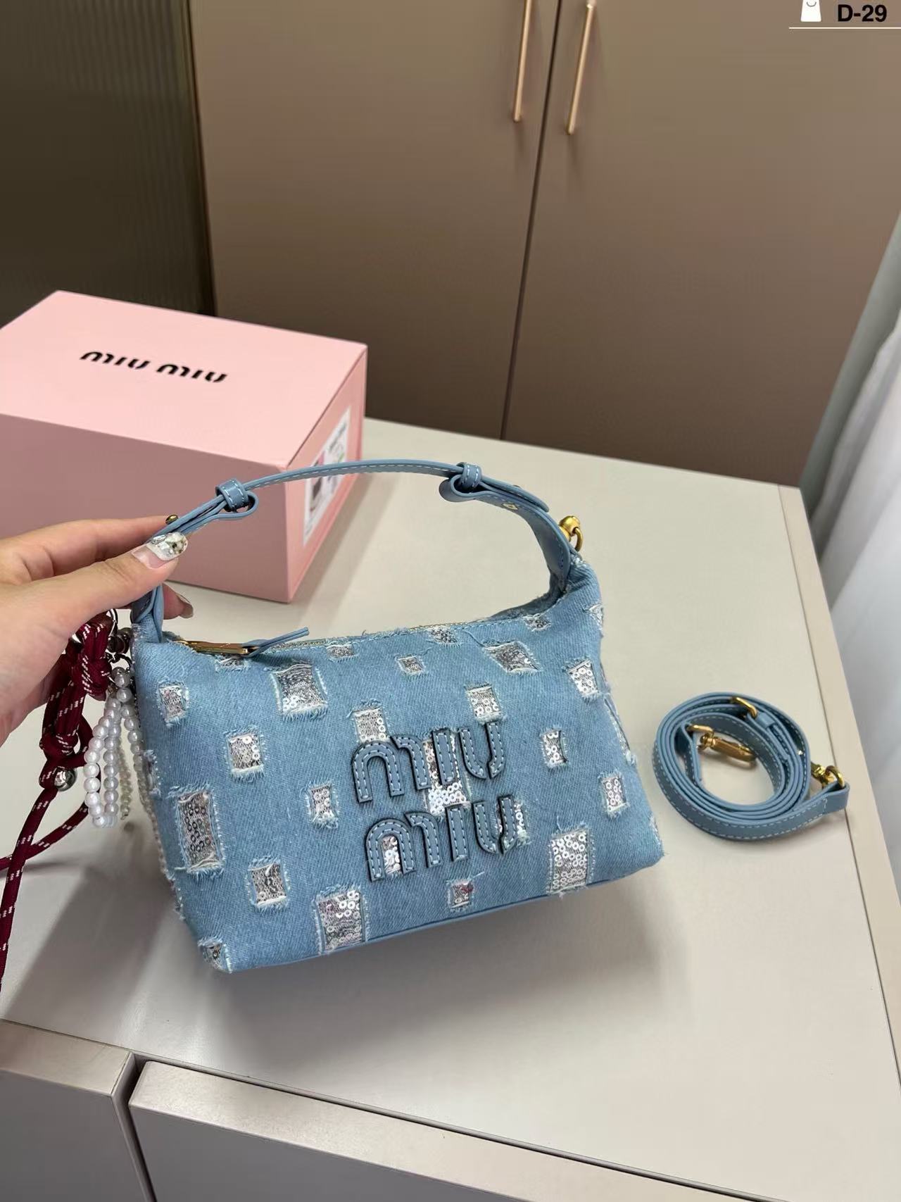 M1UM1U デニムハンドバッグ【50％割引+送料無料】