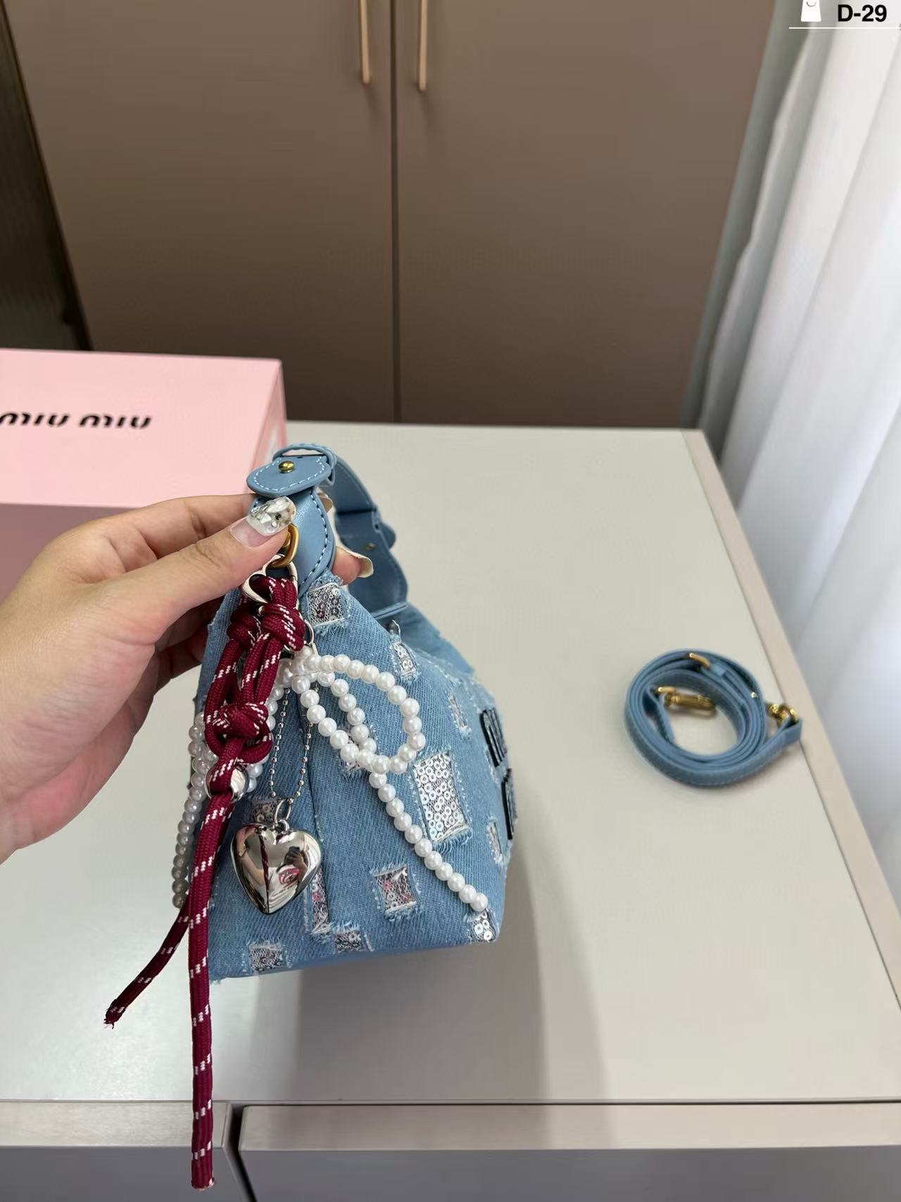 M1UM1U デニムハンドバッグ【50％割引+送料無料】