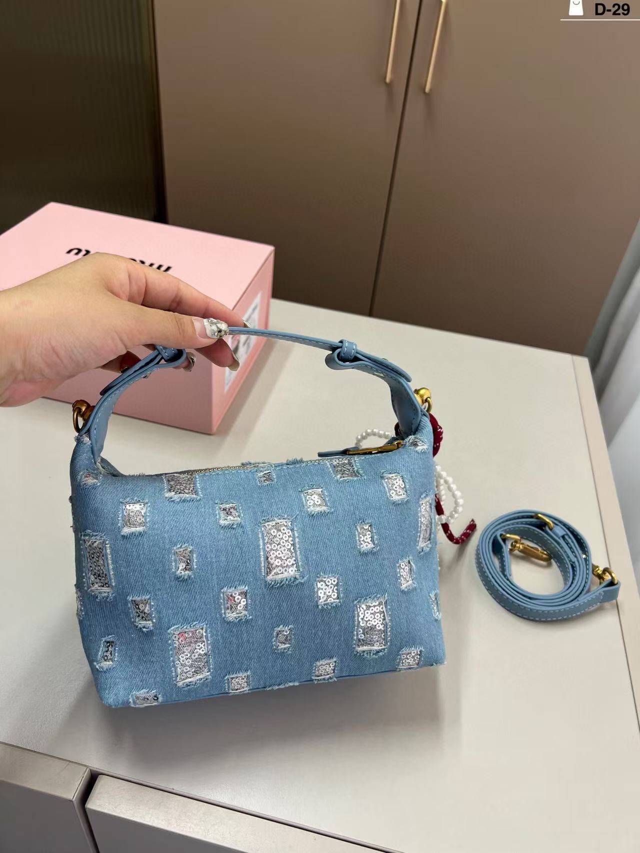 M1UM1U デニムハンドバッグ【50％割引+送料無料】