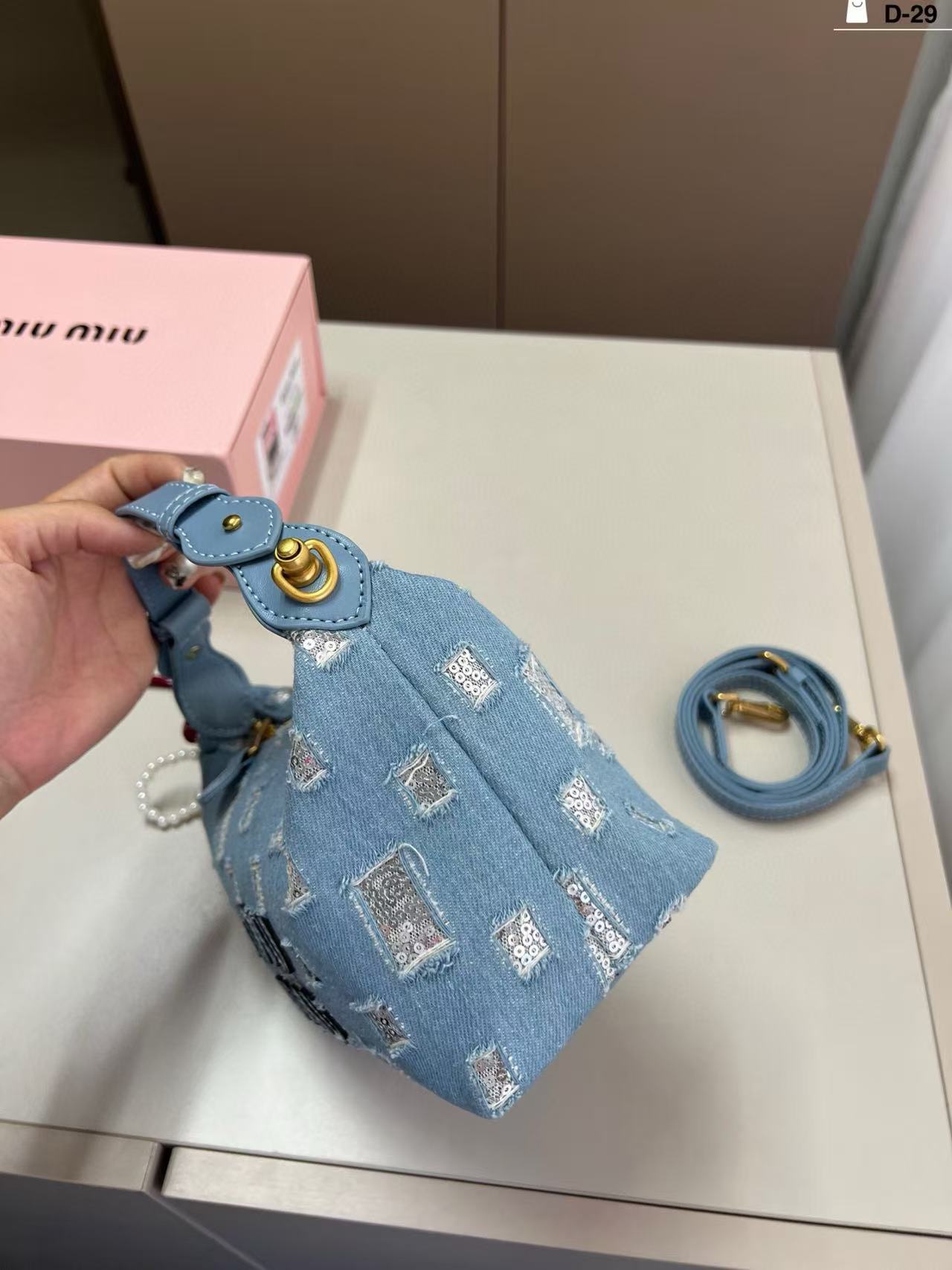 M1UM1U デニムハンドバッグ【50％割引+送料無料】