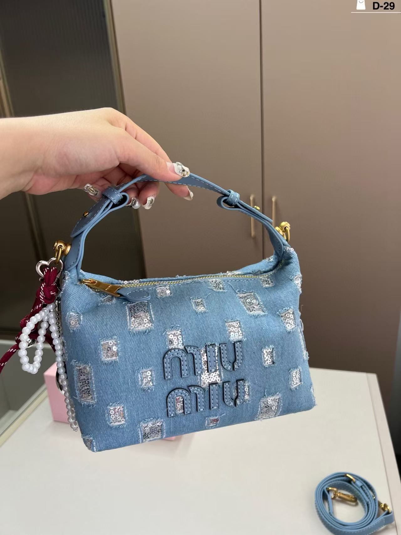 M1UM1U デニムハンドバッグ【50％割引+送料無料】