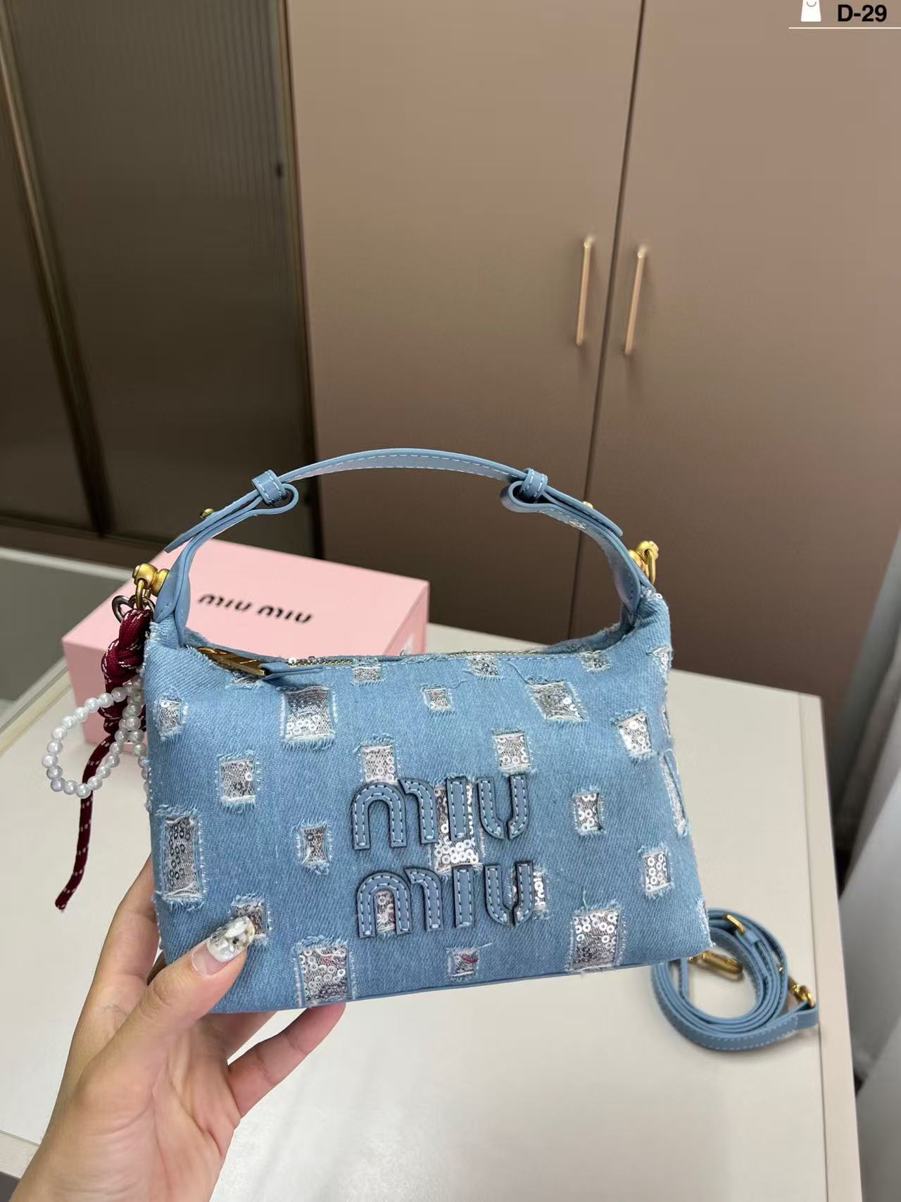 M1UM1U デニムハンドバッグ【50％割引+送料無料】