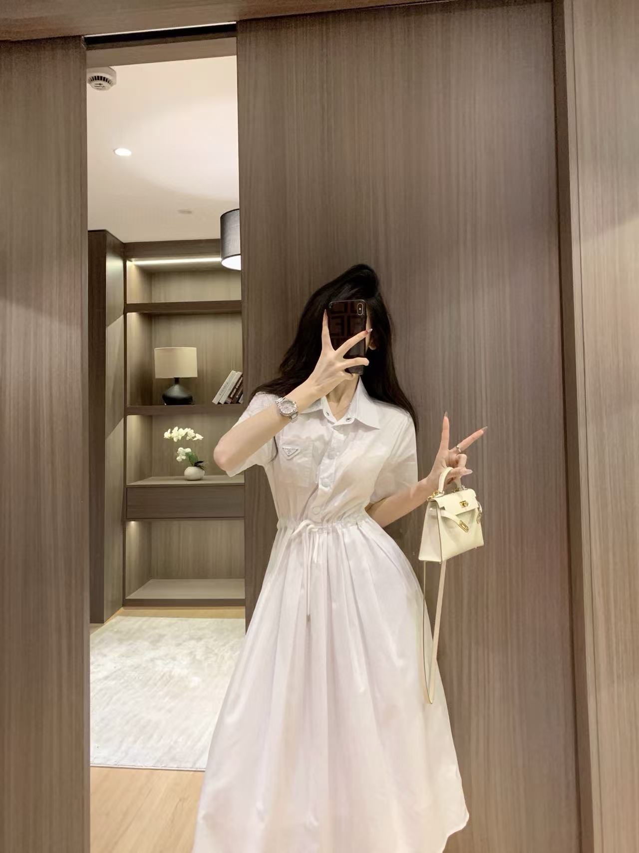 PR4DA レースアップ トライアングル ロゴ ドレス【50％割引+送料無料】