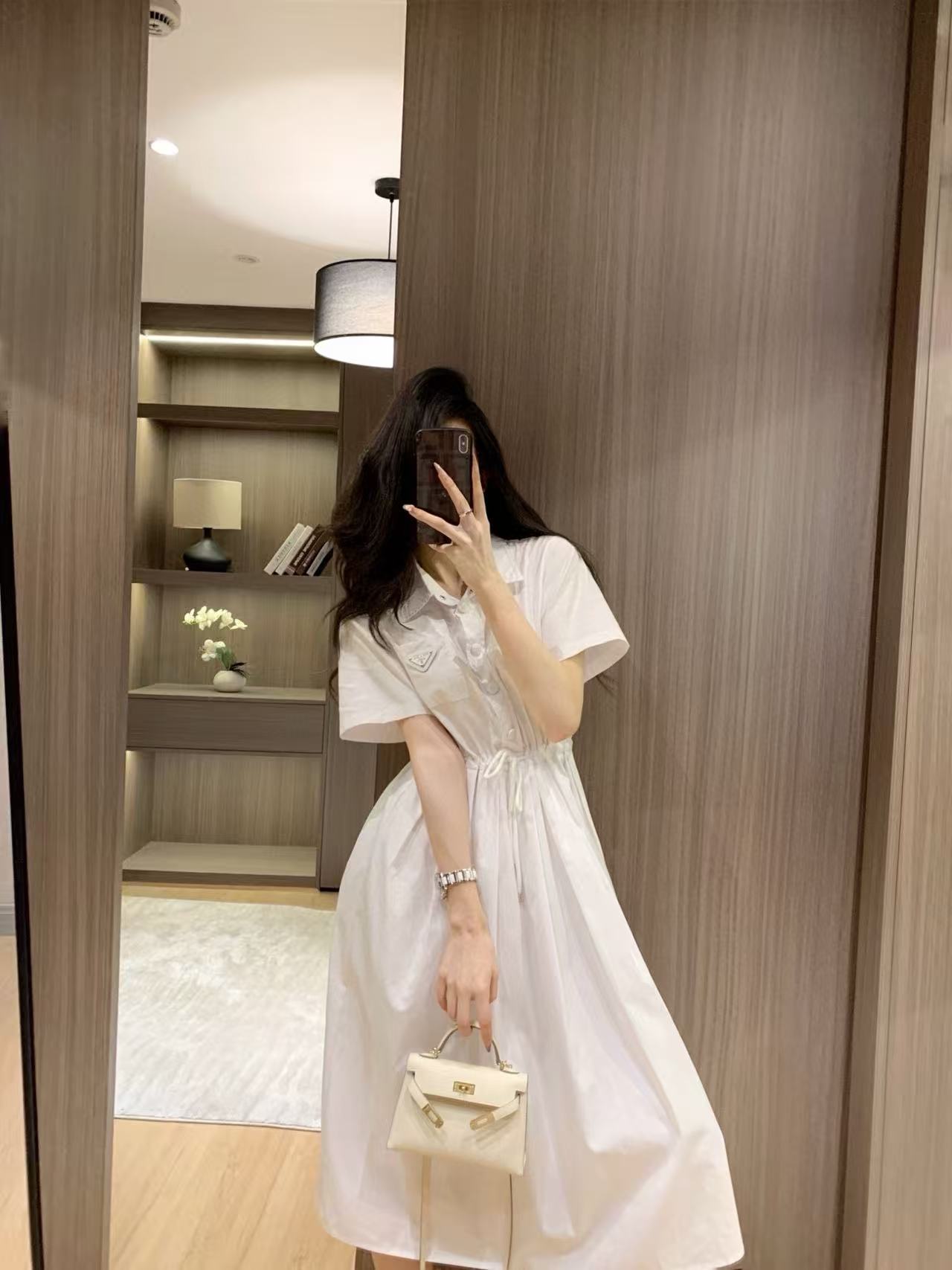 PR4DA レースアップ トライアングル ロゴ ドレス【50％割引+送料無料】