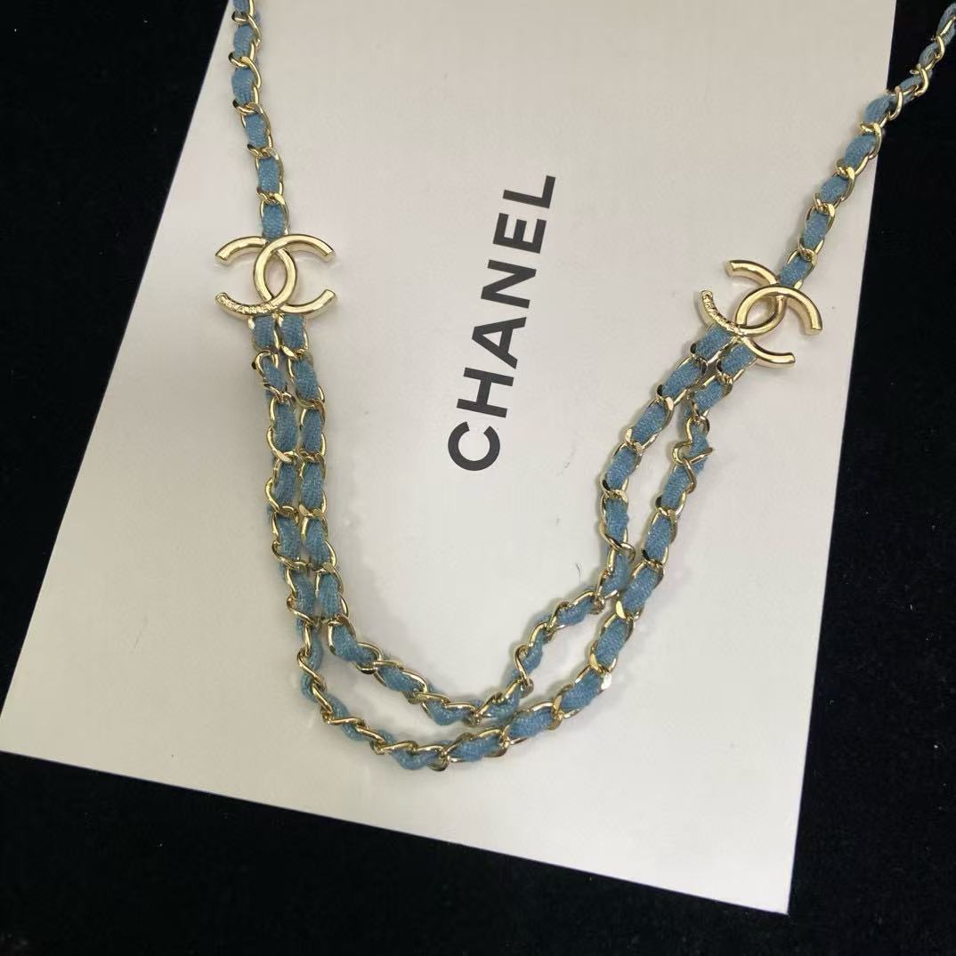 CHANE1 ダブルC ダブルレイヤーネックレス【50%割引+送料無料】