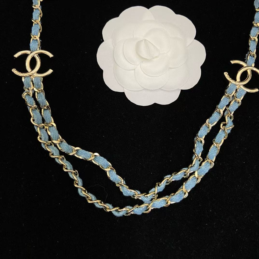 CHANE1 ダブルC ダブルレイヤーネックレス【50%割引+送料無料】