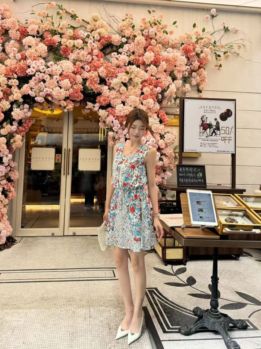 LVプリントジッパーベストドレス【50％割引+送料無料】