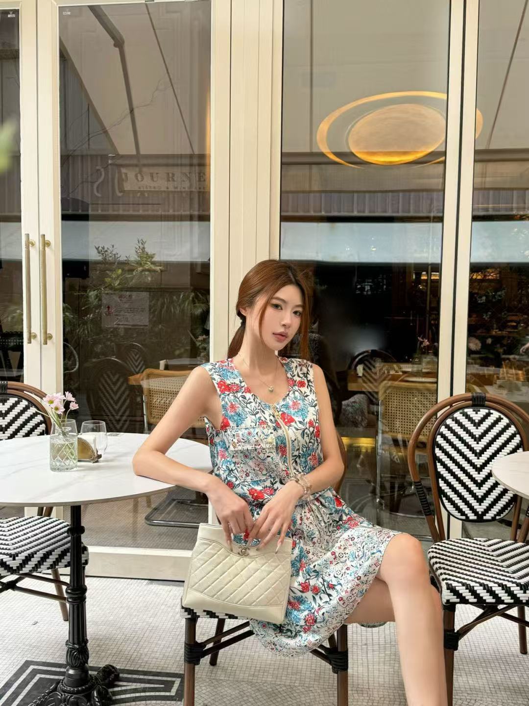 LVプリントジッパーベストドレス【50％割引+送料無料】