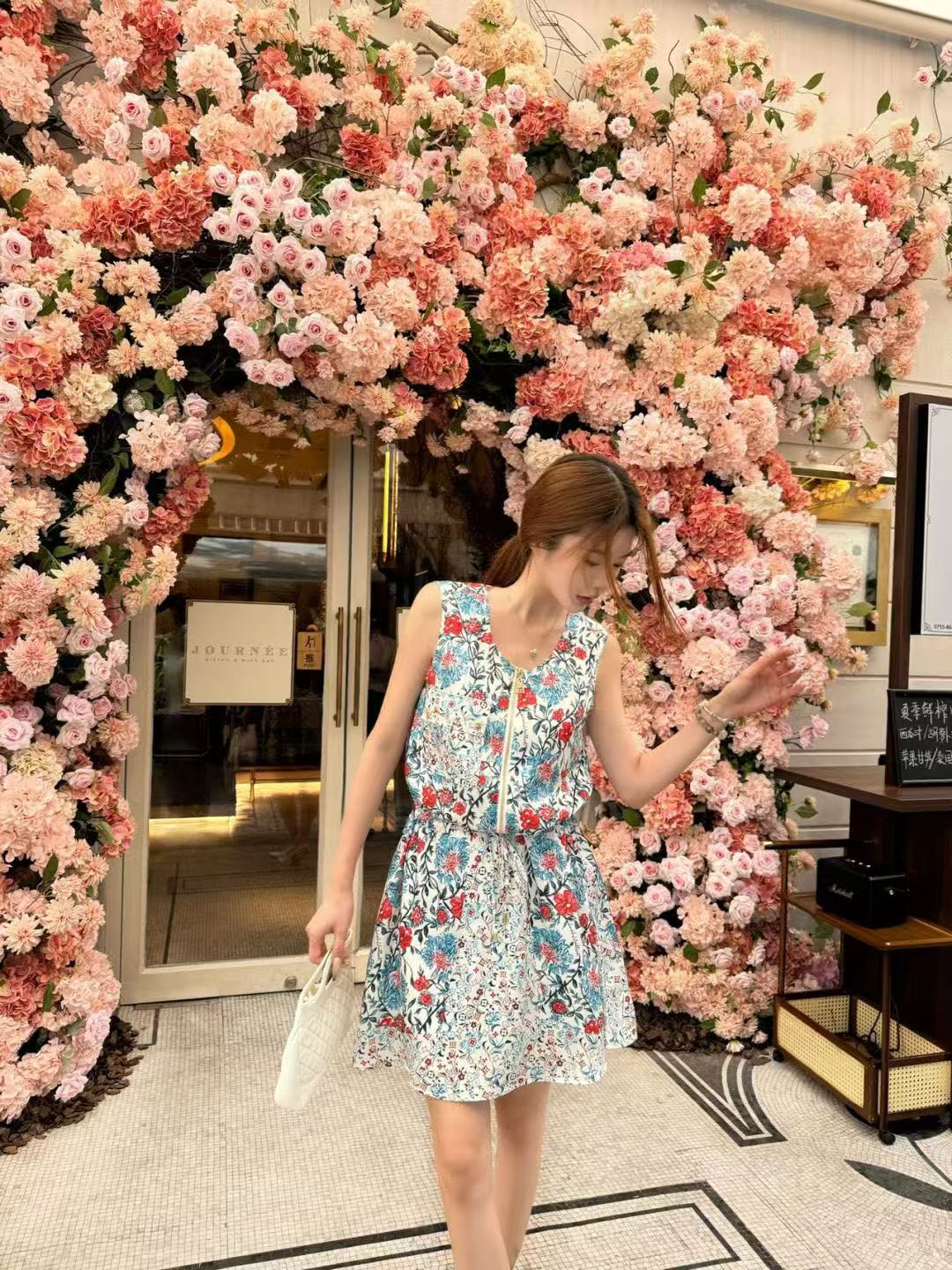 LVプリントジッパーベストドレス【50％割引+送料無料】