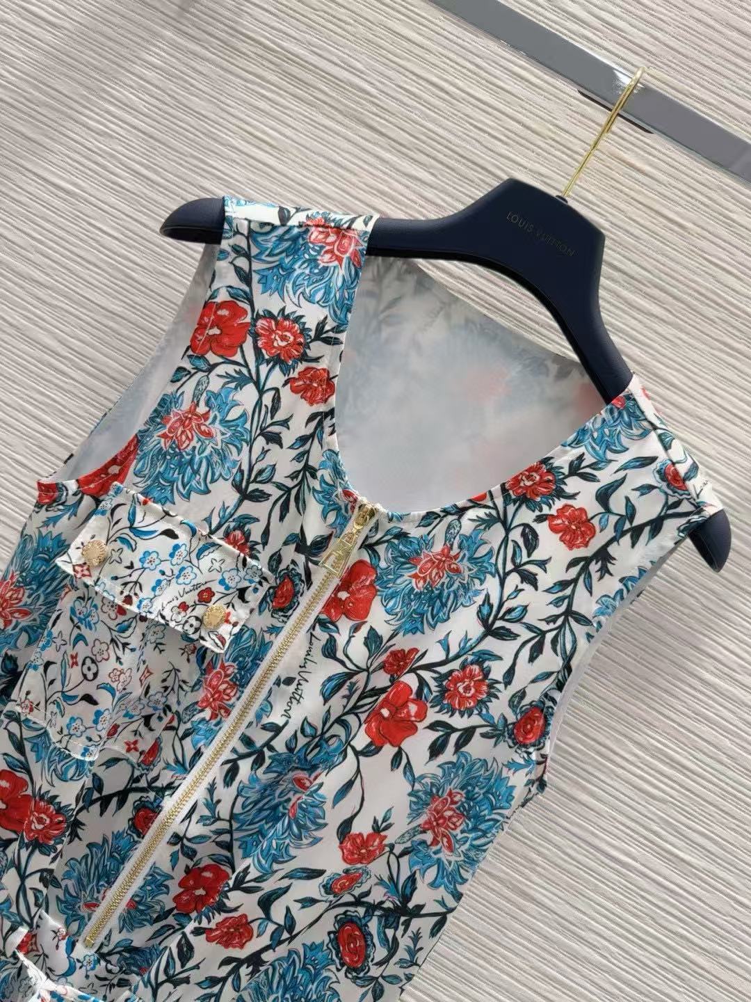 LVプリントジッパーベストドレス【50％割引+送料無料】