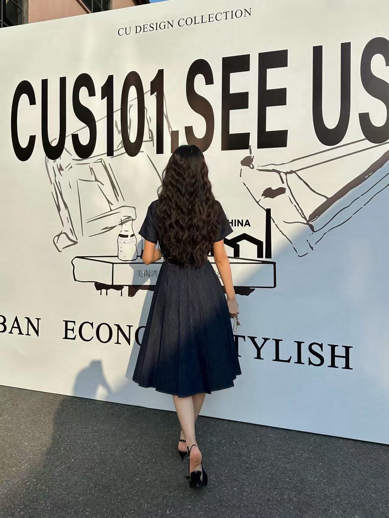 PR4DA 高品質 三角形ロゴ ベルト付きドレス【50％割引+送料無料】