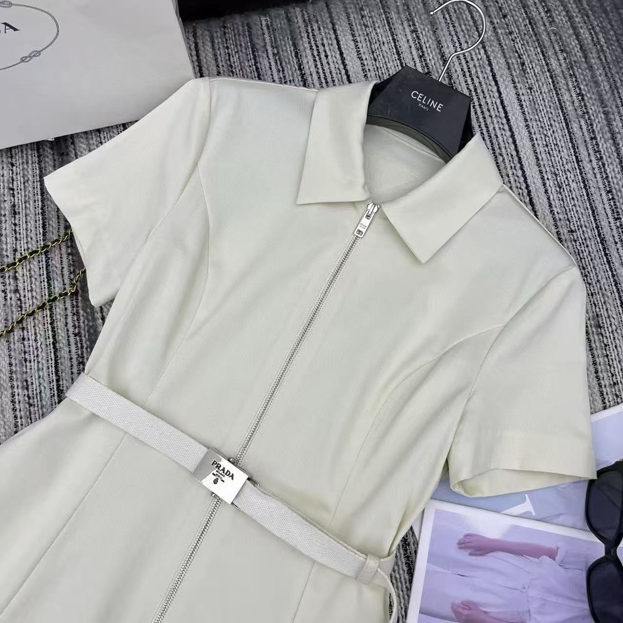 PR4DA ラペルジッパードレス【50％割引+送料無料】