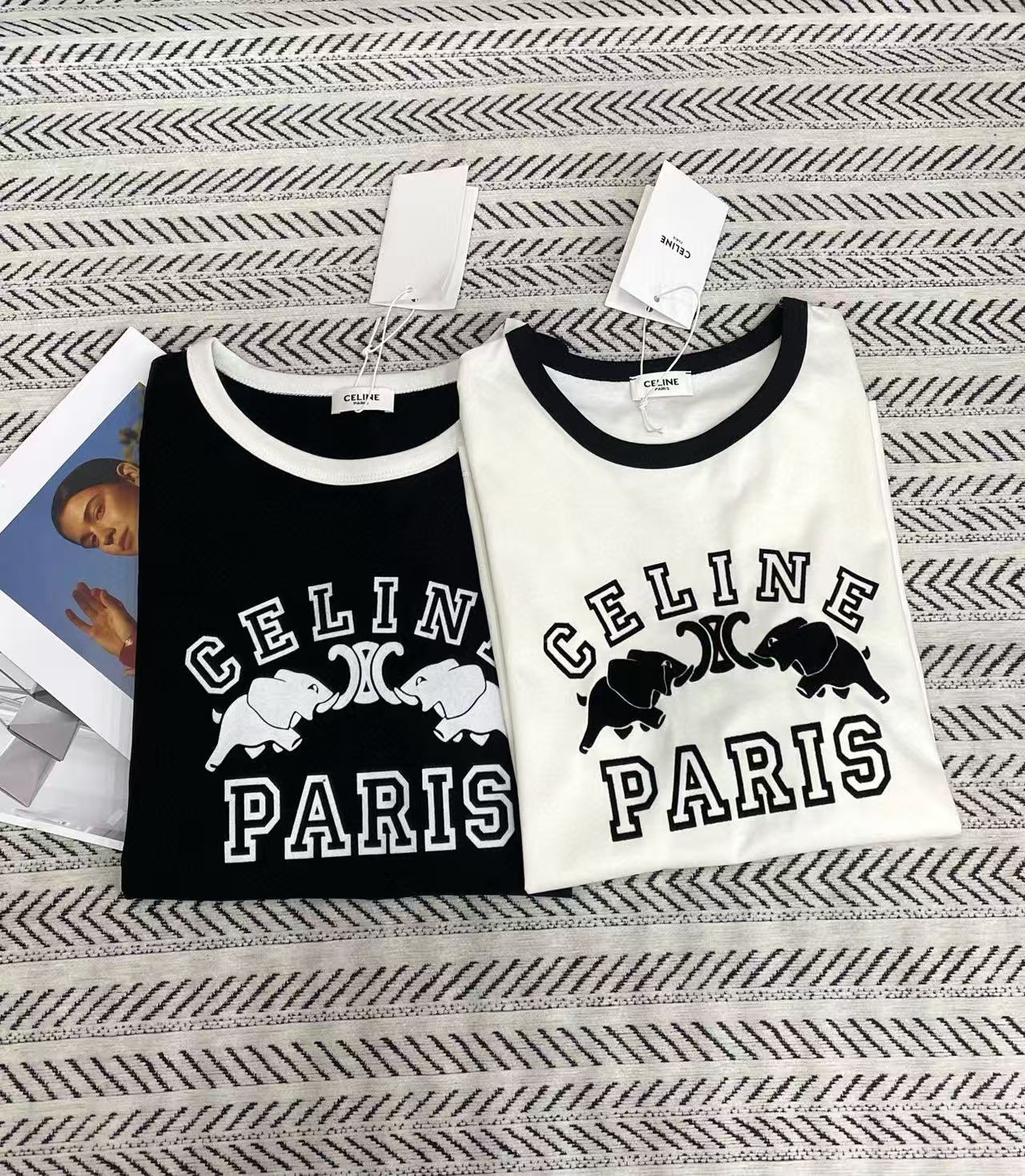 CEL1NE エレファントレターTシャツ【50％割引+送料無料】